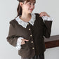 【早割5％OFF】《2サイズ展開/ 2WAY》ビジューレース付ノーカラージャケット