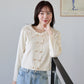 レース襟ドッキングニット