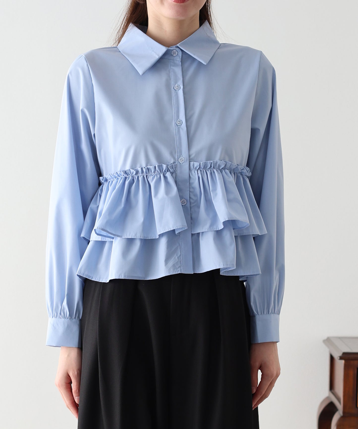 ティアードフリルペプラムブラウス【ネコポス】