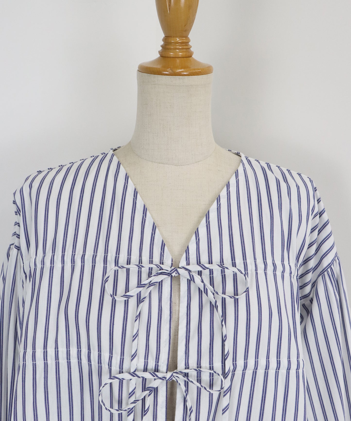 【TIME SALE】ストライプリボンブラウス【ネコポス】