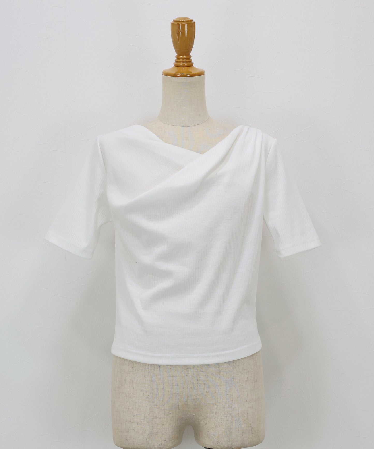 ドレープネックリブTシャツ【ネコポス】