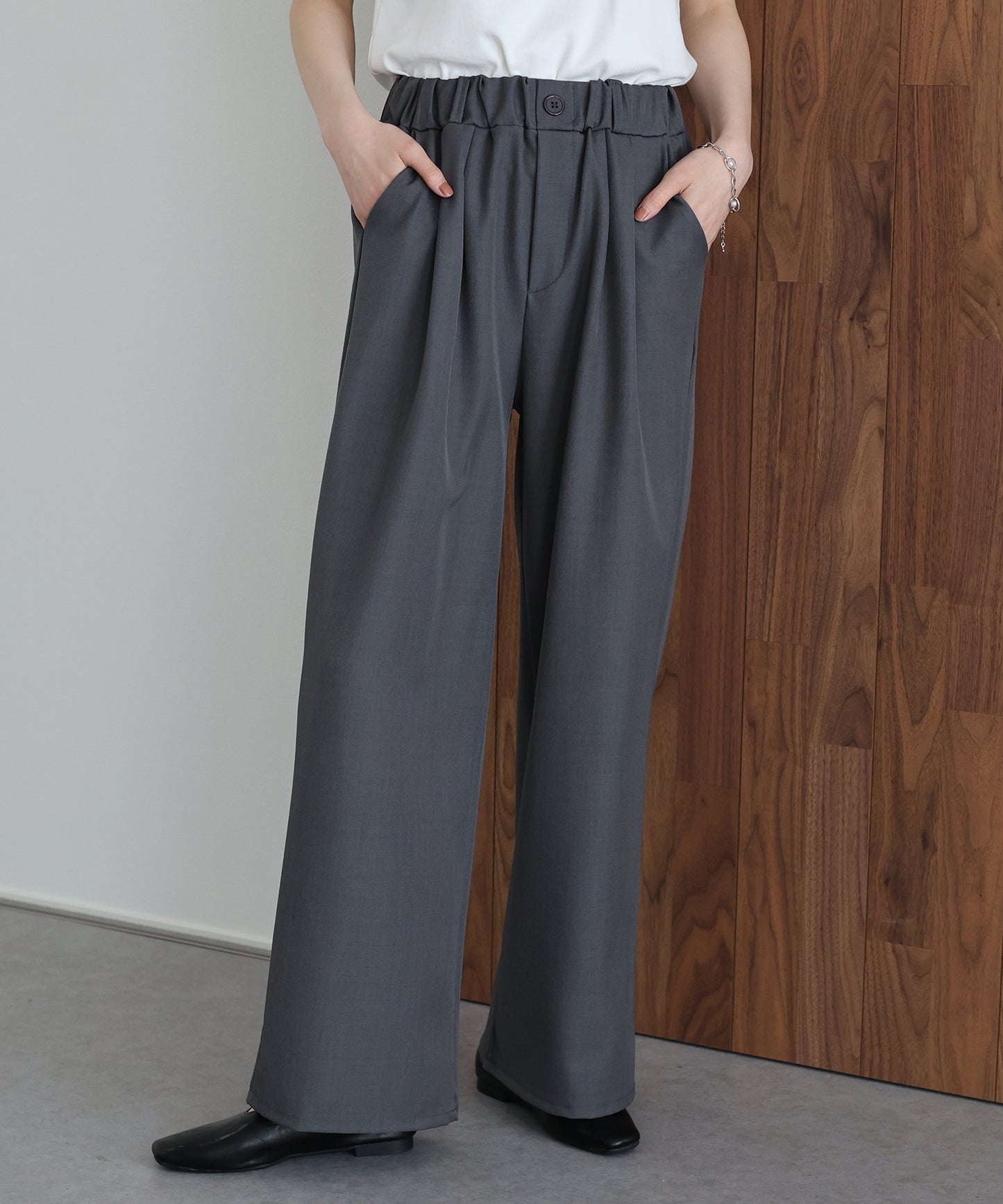 【早割5％OFF】ウエストゴムタックスラックス