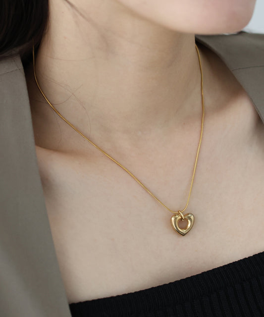 ホールハートネックレス / サージカルステンレス【ネコポス】