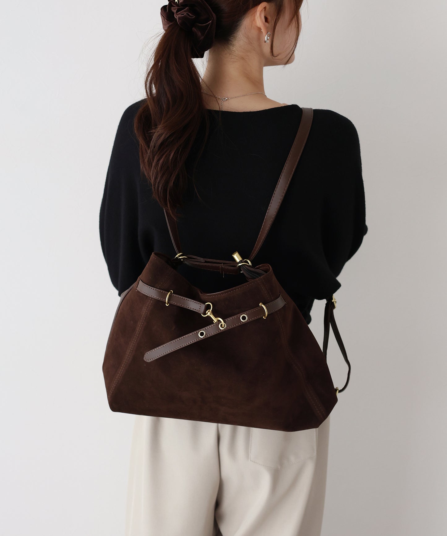 【早割5％OFF】3wayスウェードフロントベルトバッグ