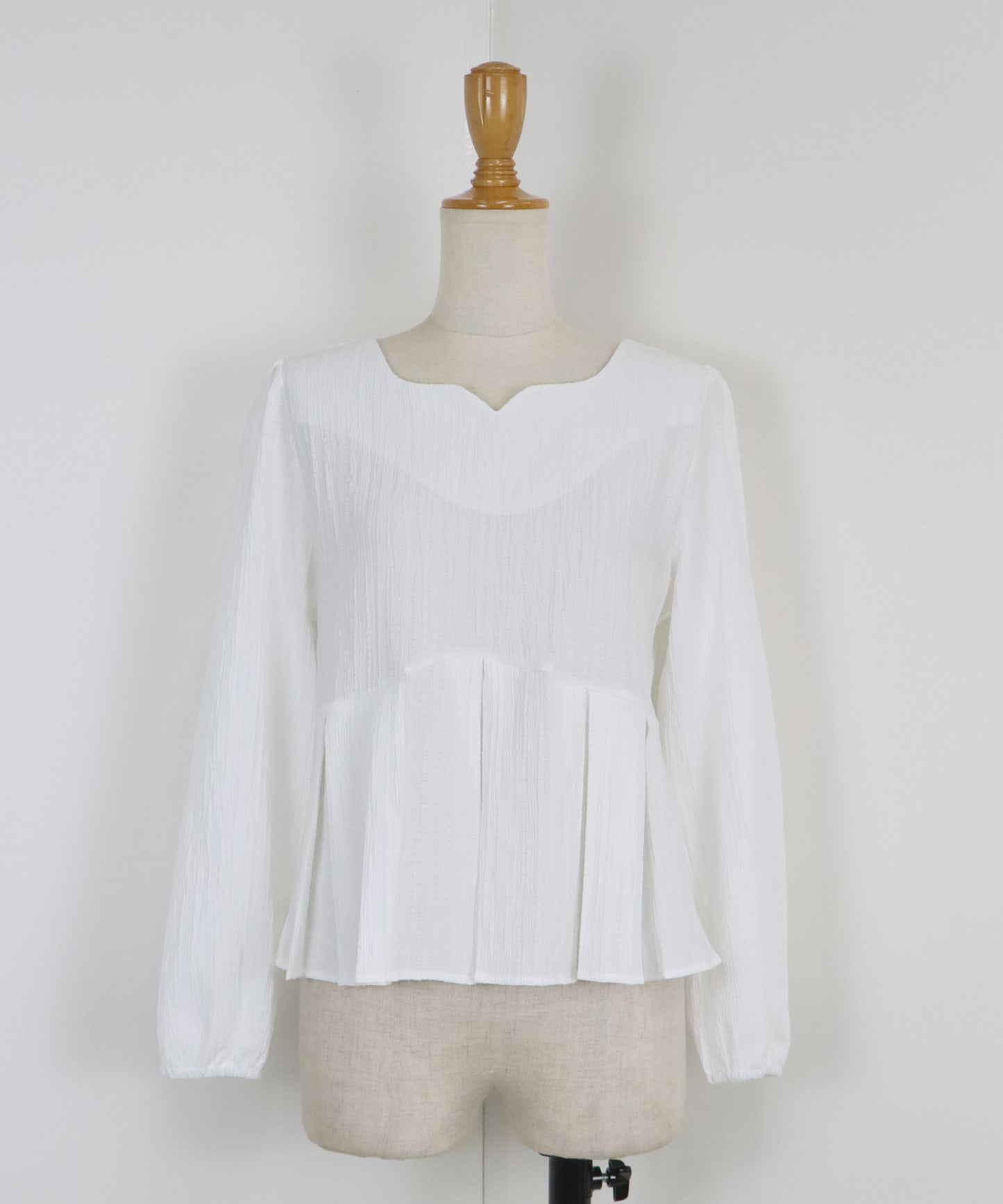 ハートネックプリーツブラウス【ネコポス】