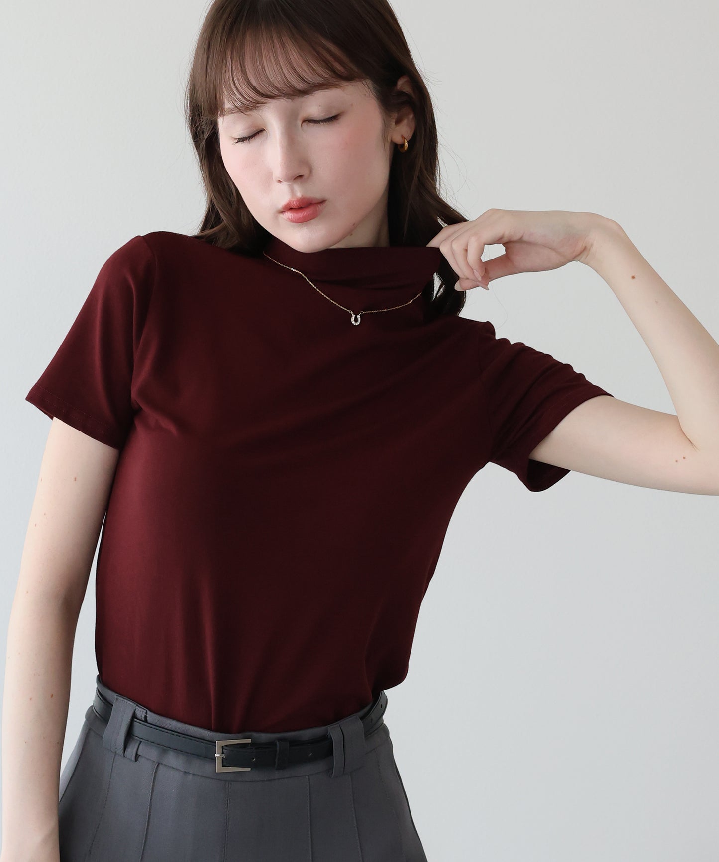 モックネックＴシャツ【メール便】