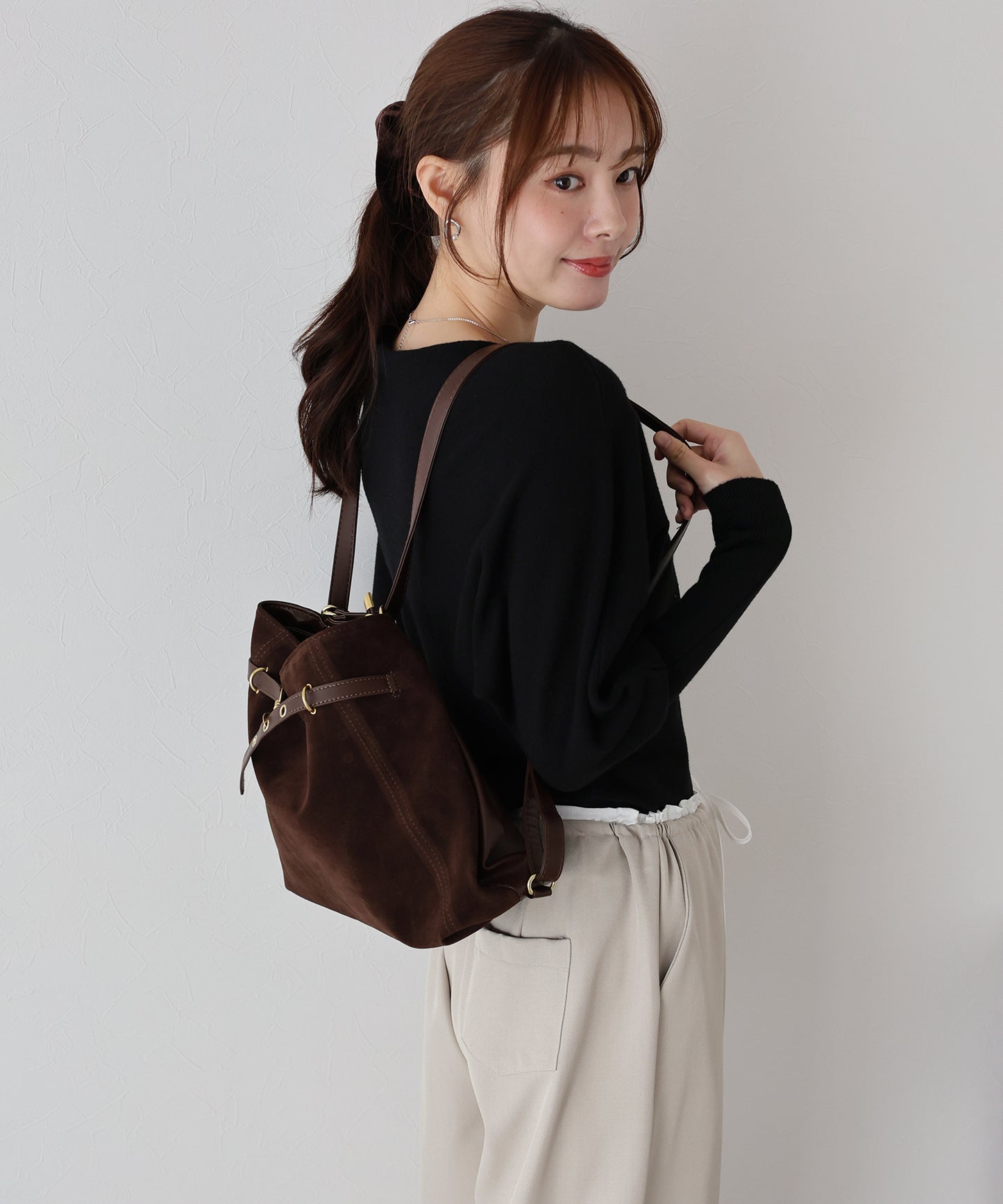 【早割5％OFF】3wayスウェードフロントベルトバッグ