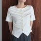 フロントギャザーリブカットソー【メール便】