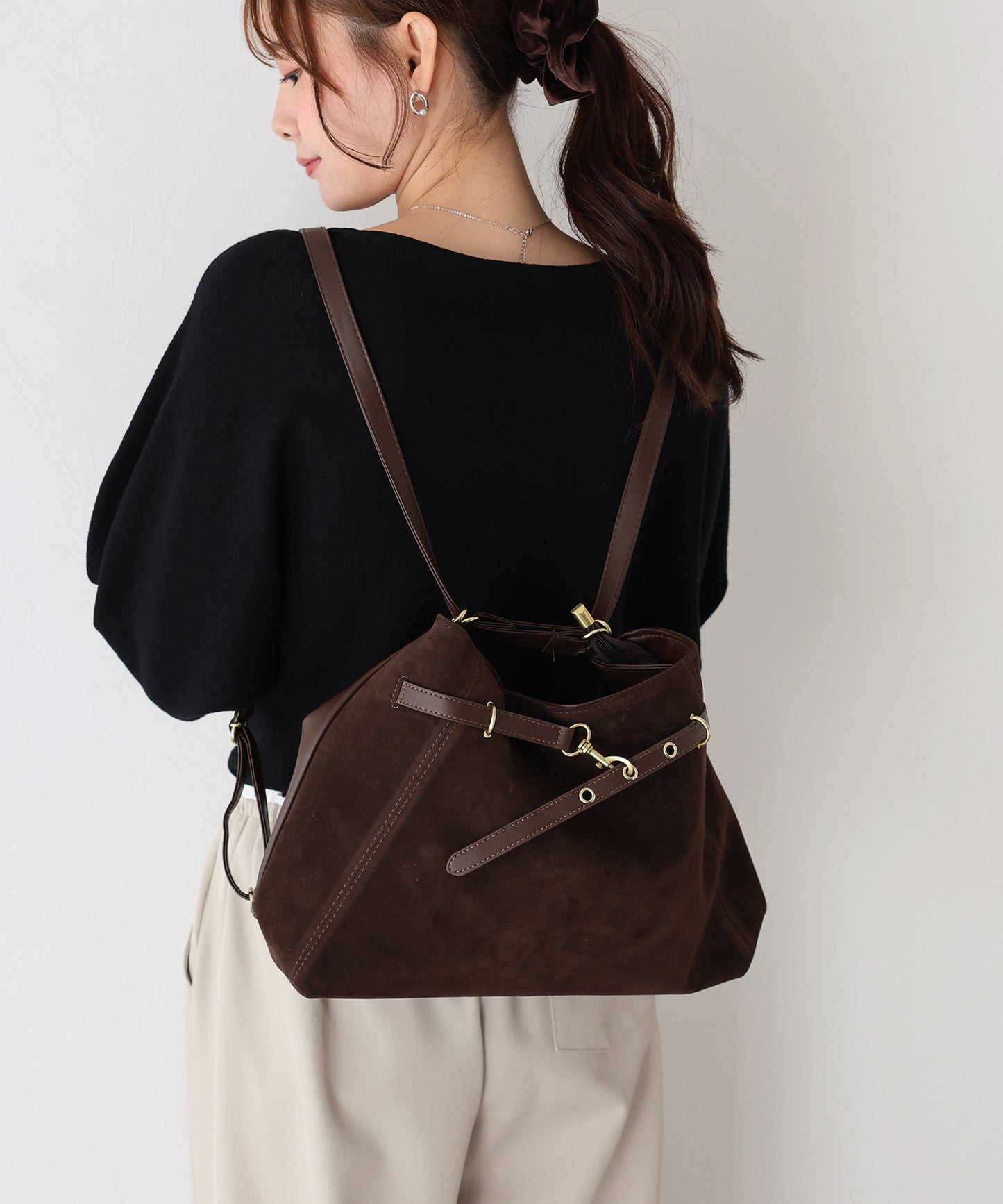 【早割5％OFF】3wayスウェードフロントベルトバッグ