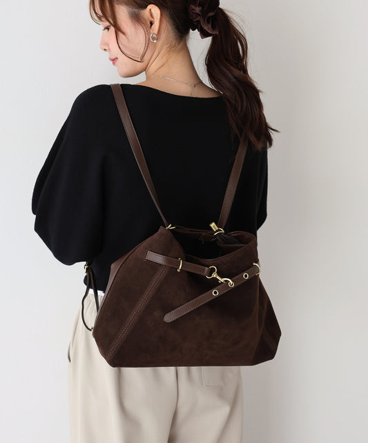 【早割5％OFF】3wayスウェードフロントベルトバッグ