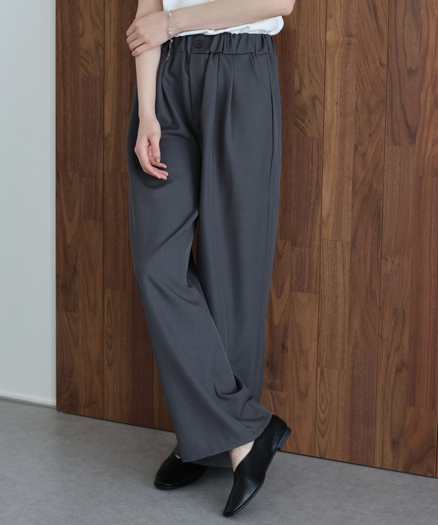 【早割5％OFF】ウエストゴムタックスラックス