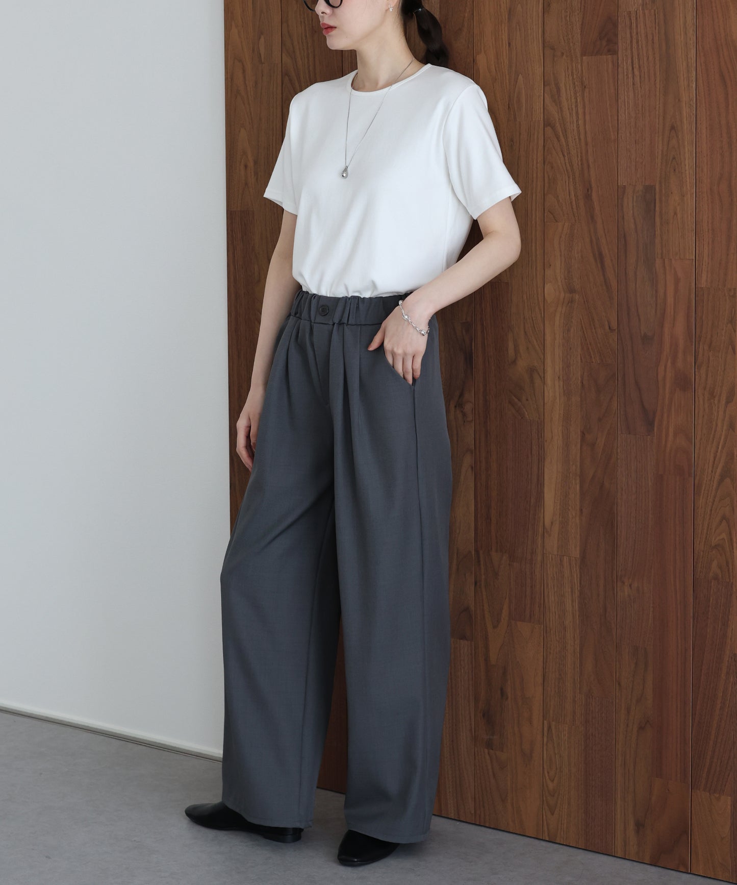 【早割5％OFF】ウエストゴムタックスラックス