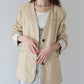 【SALE】レース切替ノーカラーレザージャケット[J by blue]