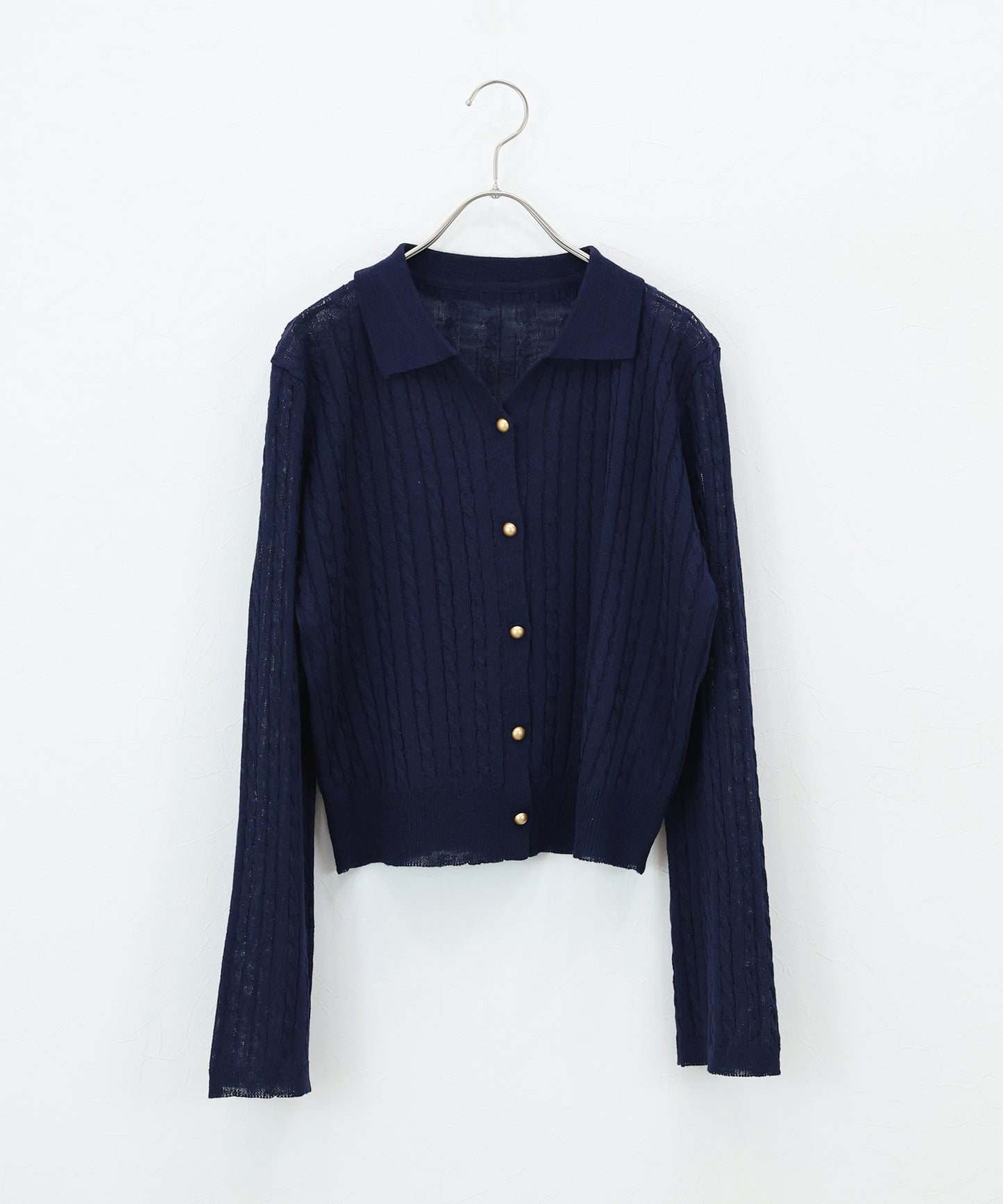 【早割5％OFF】シアーケーブルニットカーディガン