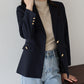 【TIME SALE】【ウォッシャブル】金ボタンダブルジャケット