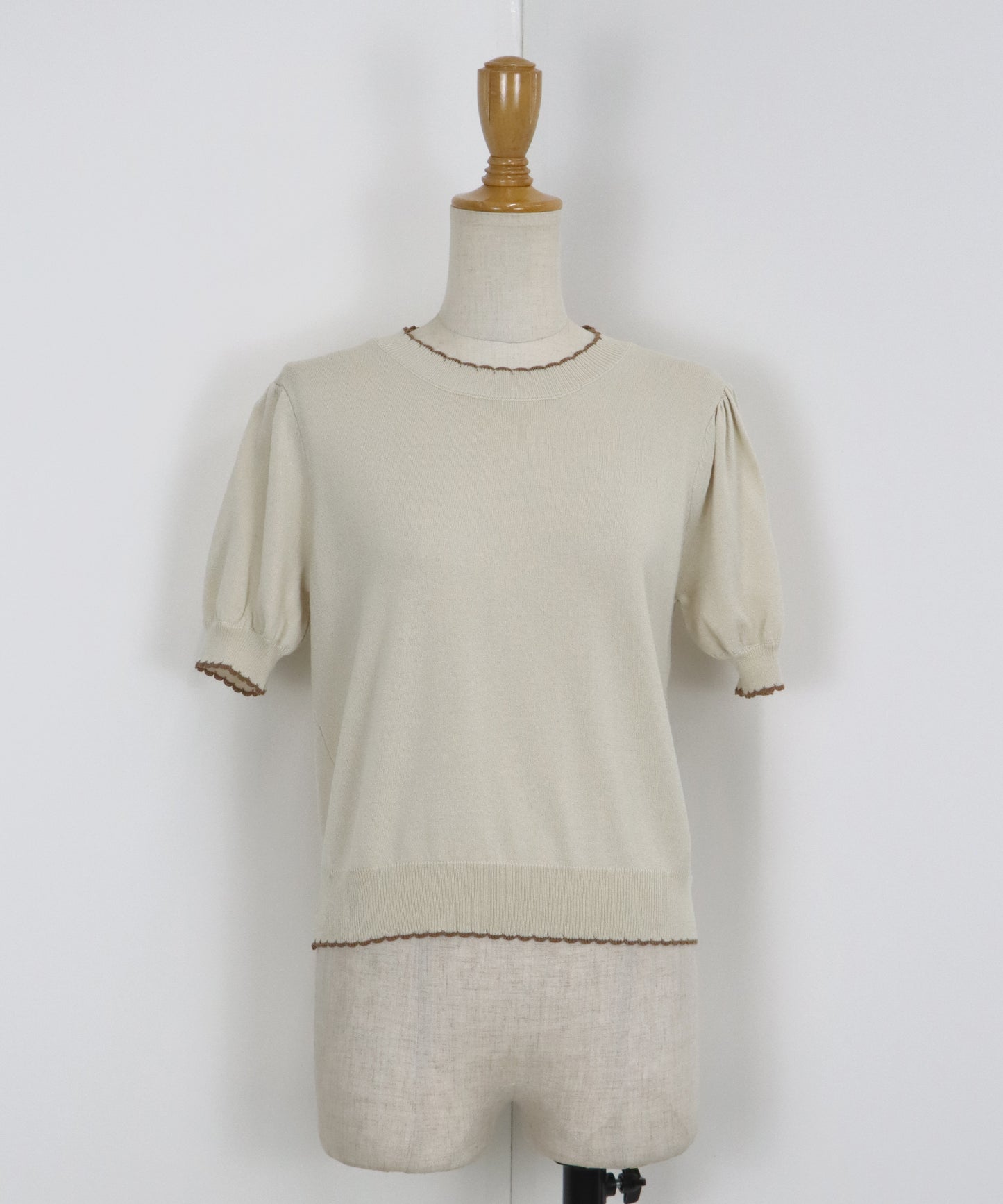 【TIME SALE】配色スカラップニット