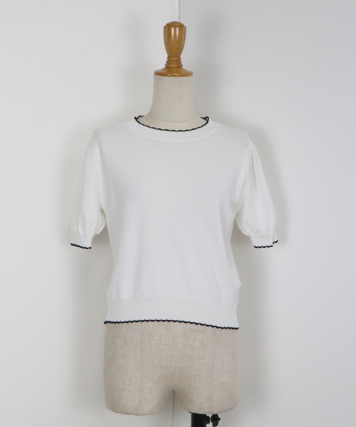 【TIME SALE】配色スカラップニット