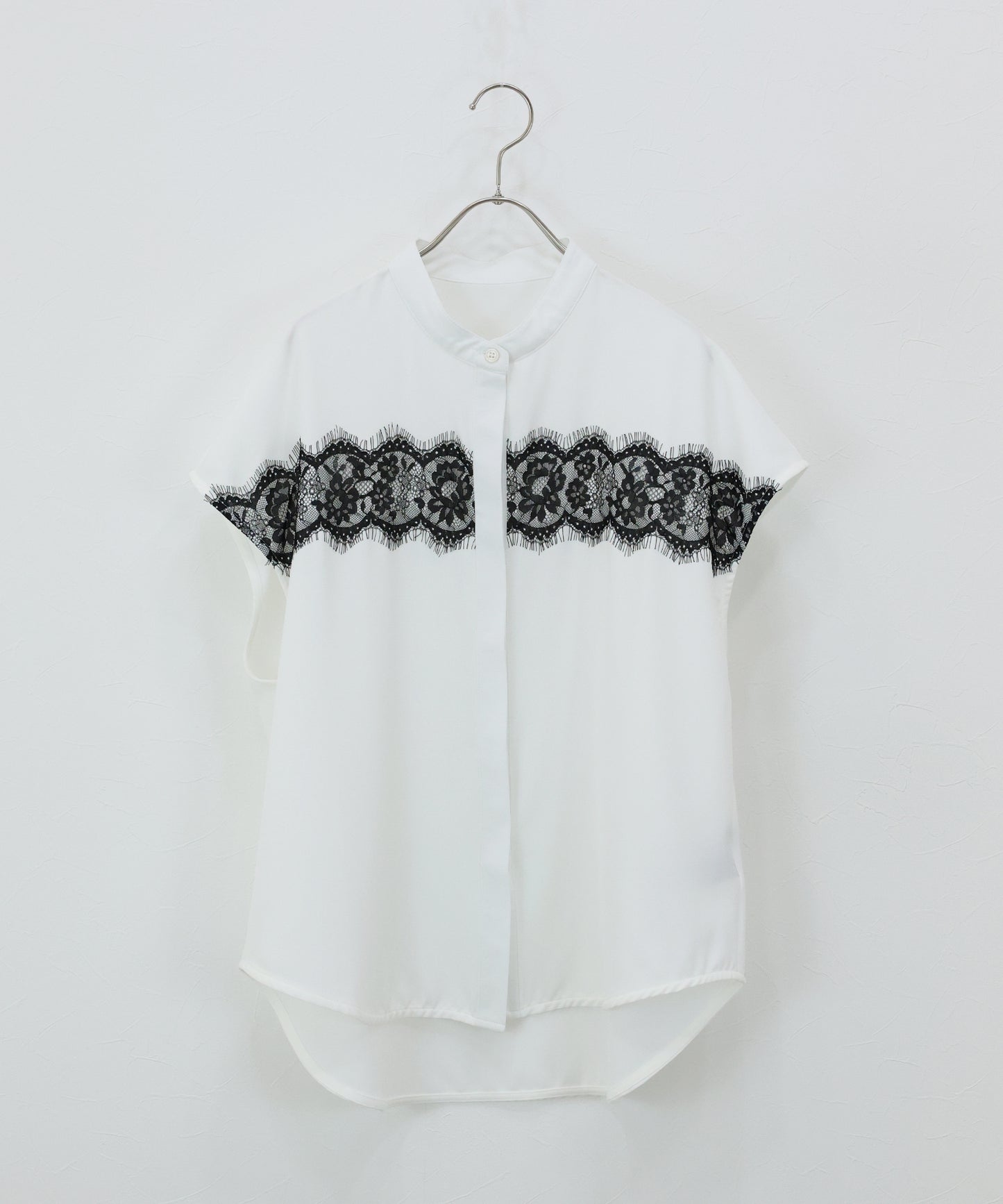 【早割5％OFF】レースドッキングフレンチスリーブブラウス【メール便】