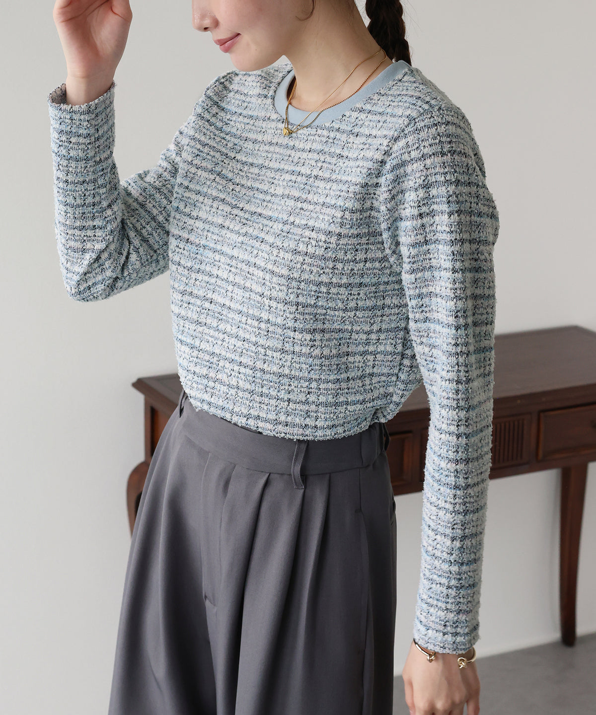 ツイードロングTシャツ【メール便】