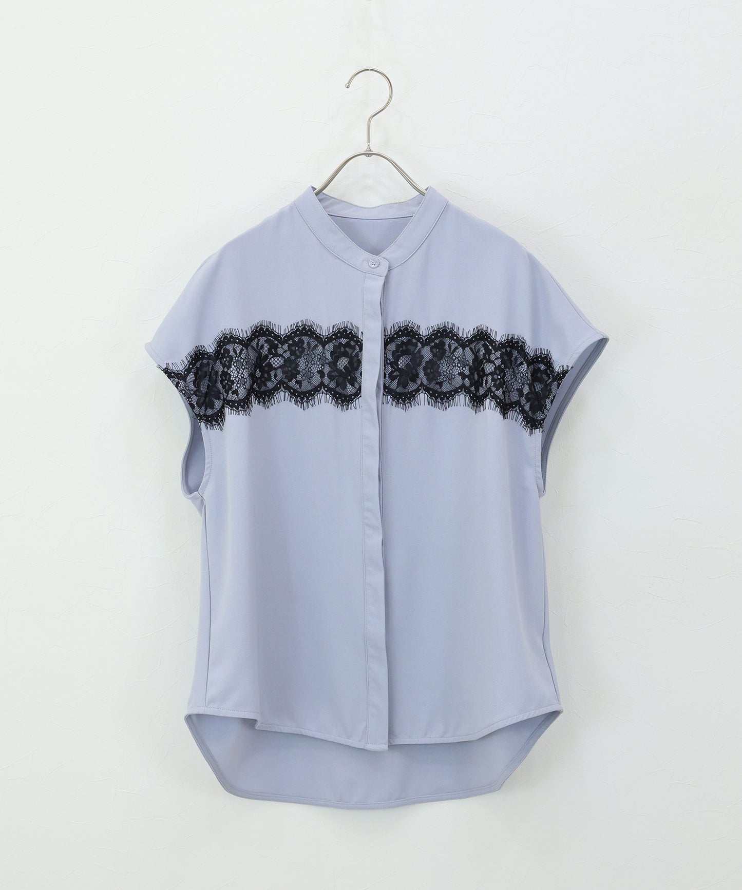 【早割5％OFF】レースドッキングフレンチスリーブブラウス【メール便】