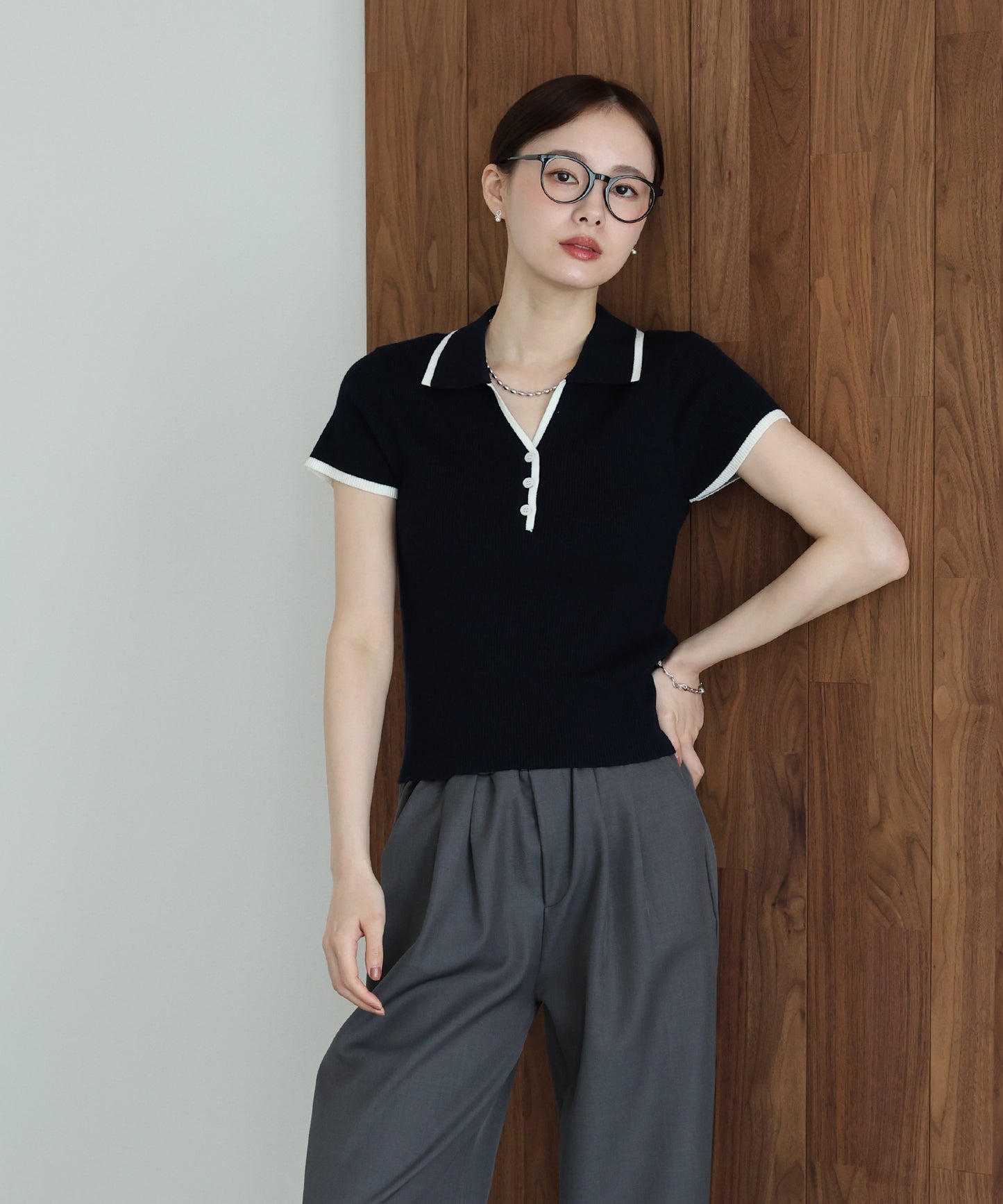 【早割5％OFF】バイカラースキッパーニット