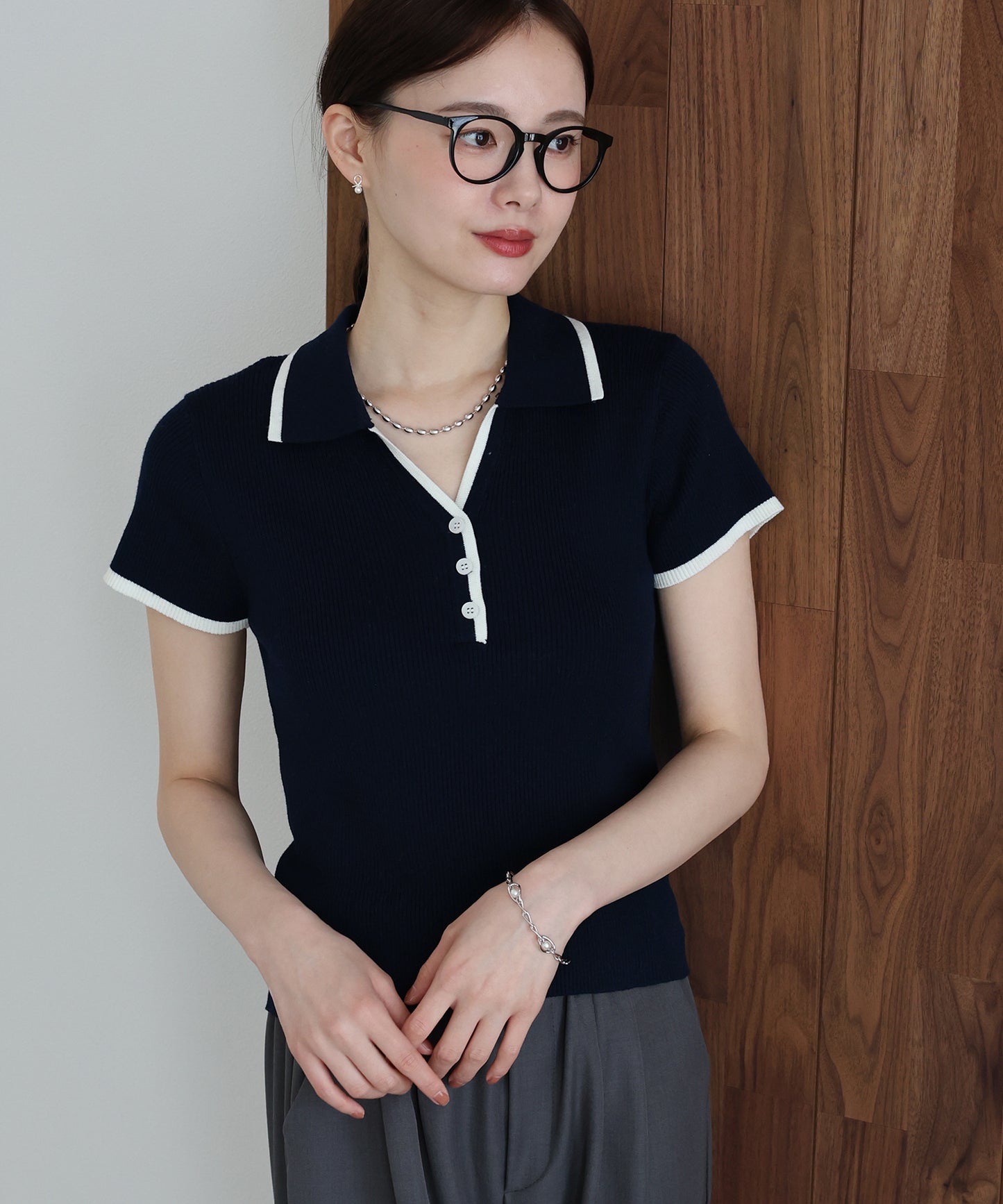 【早割5％OFF】バイカラースキッパーニット