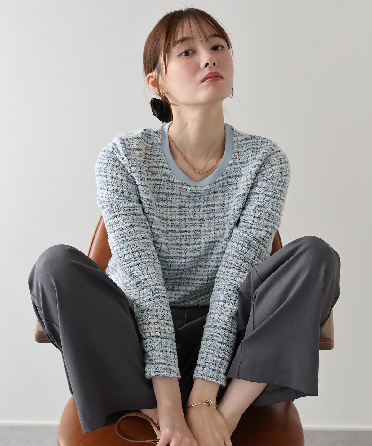 ツイードロングTシャツ【メール便】