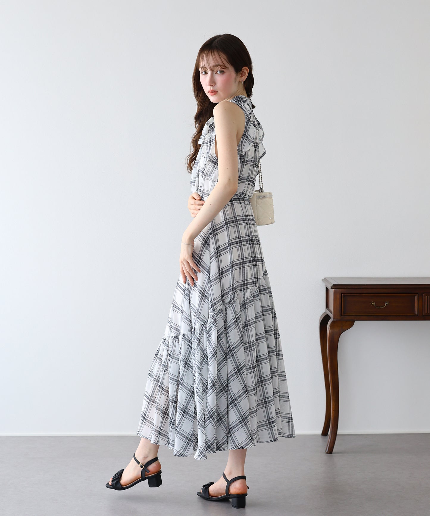 【早割5％OFF】《2サイズ展開》2WAYボウタイ アメスリチェックワンピース