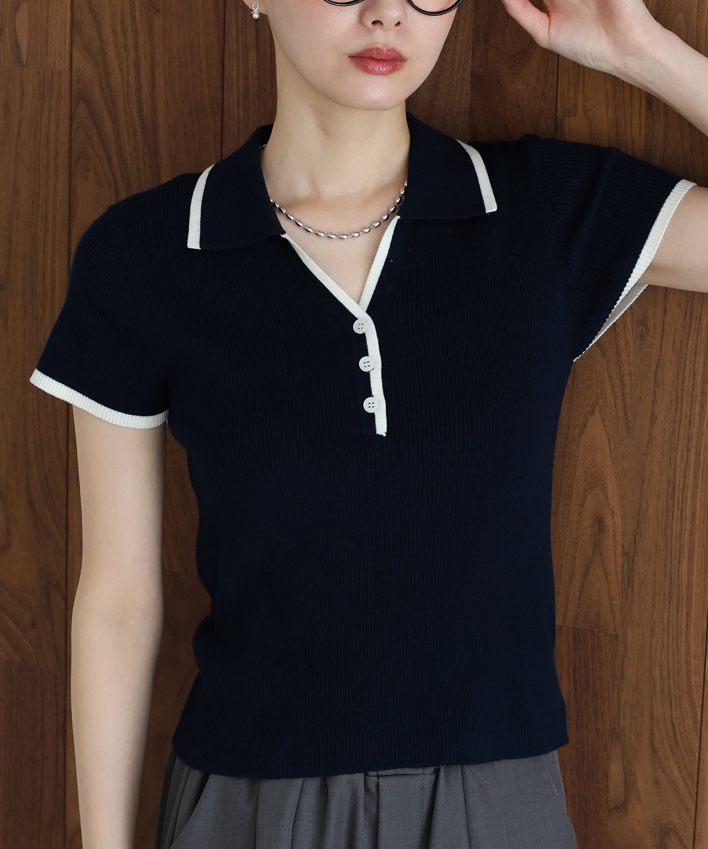 【早割5％OFF】バイカラースキッパーニット