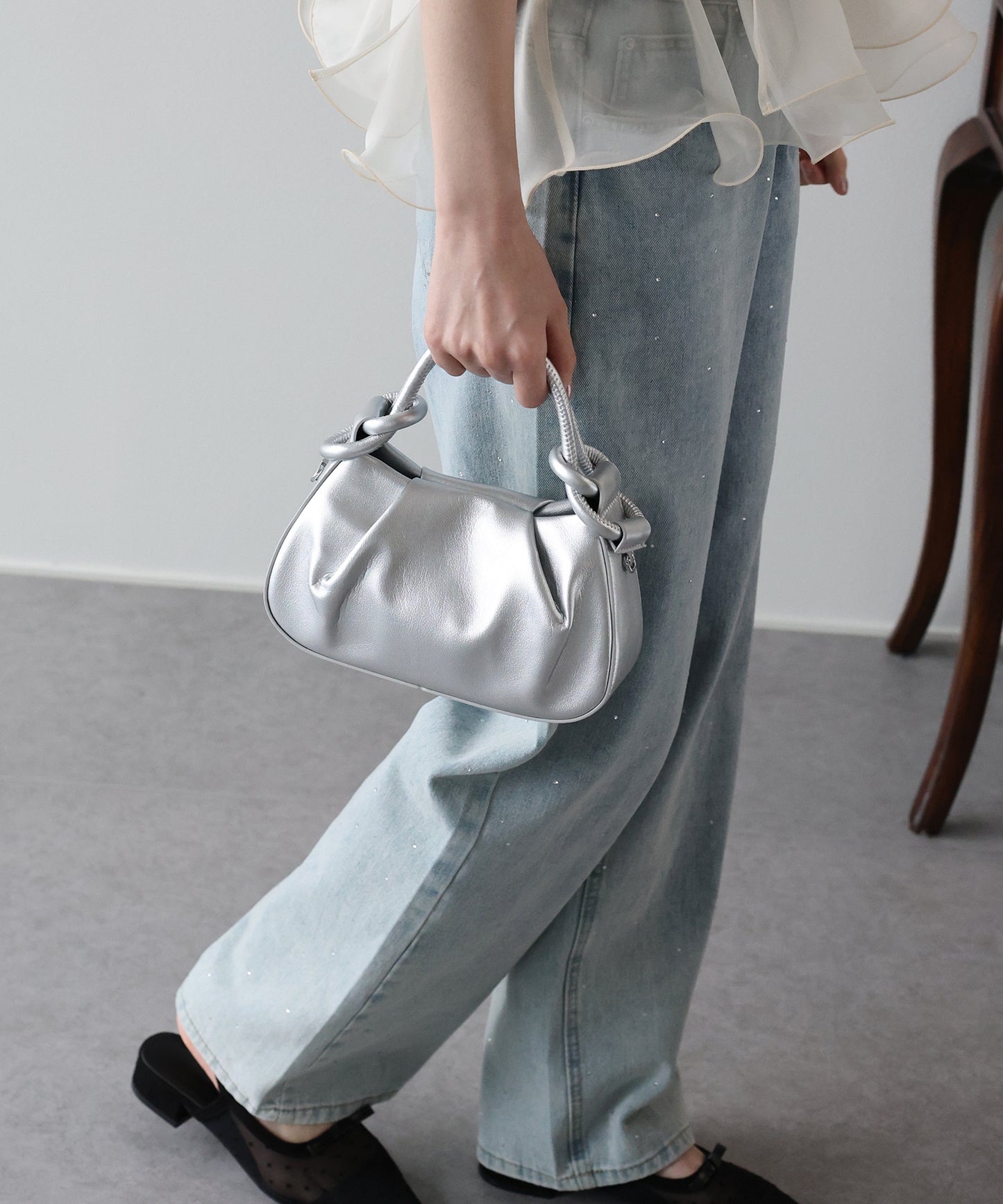 2wayラウンドコンパクトハンドバッグ