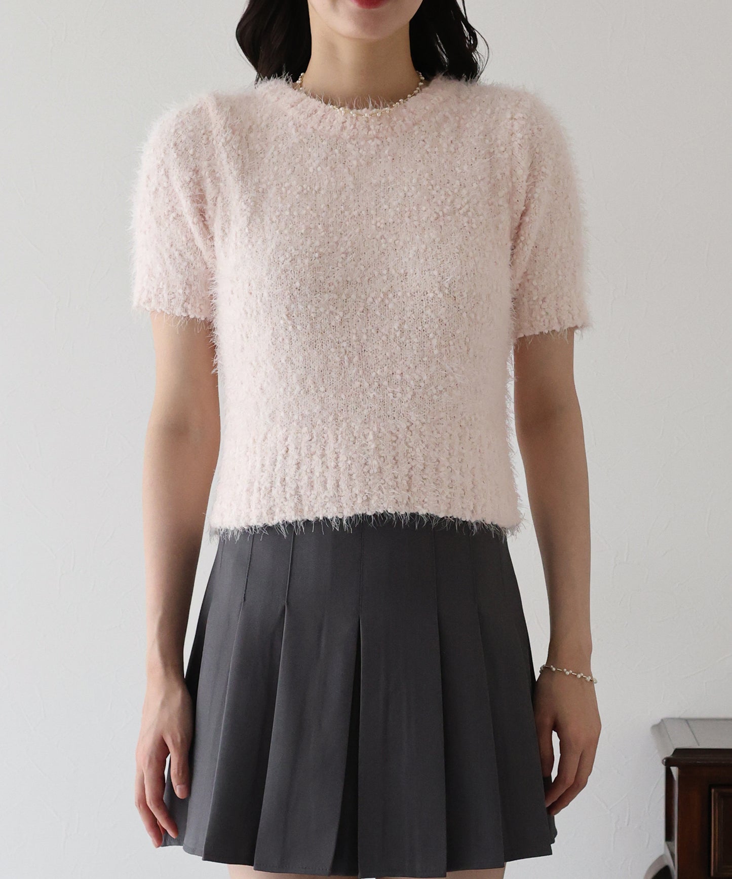 【TIME SALE】ぽこぽこシャギー半袖ニット