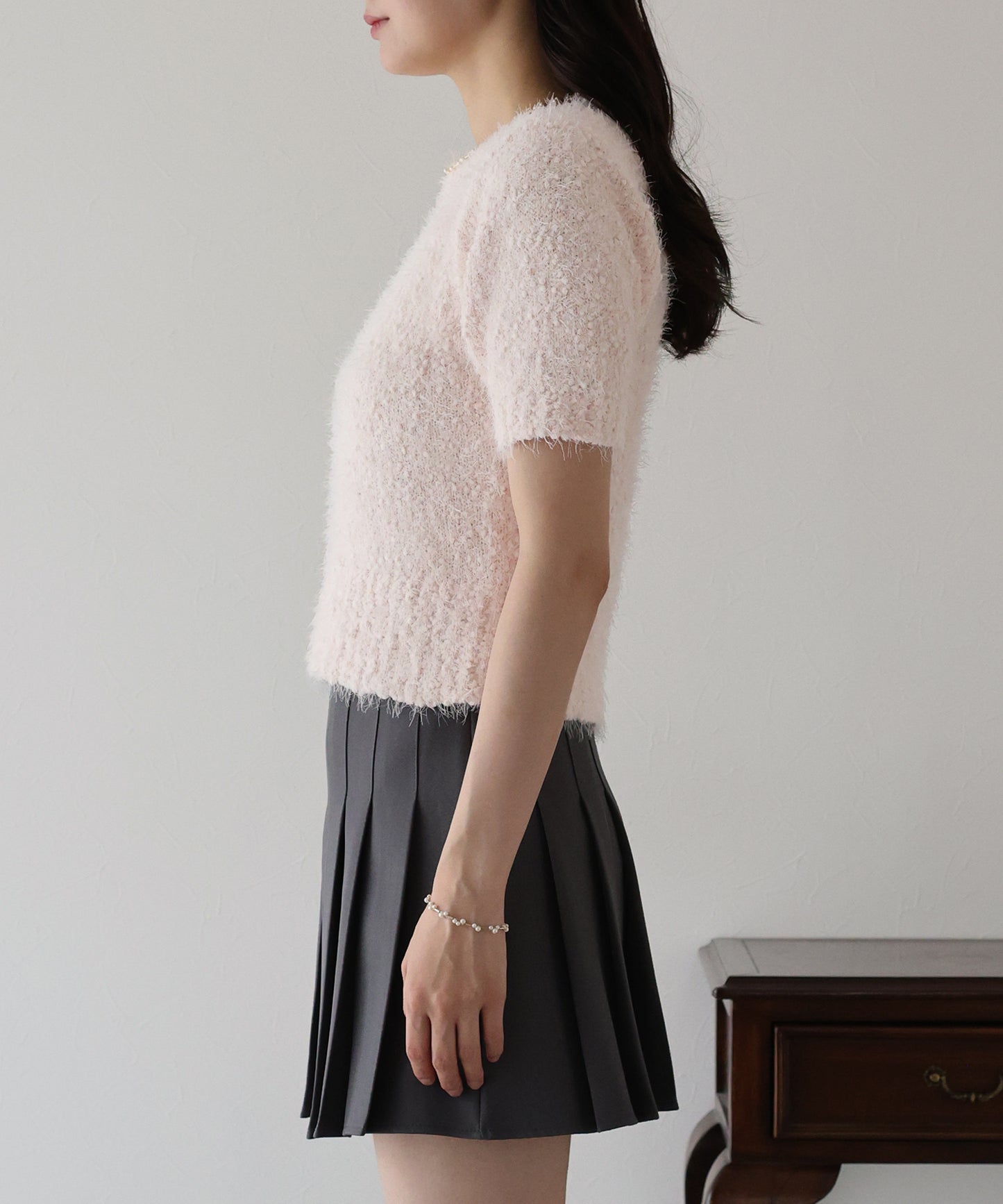 【TIME SALE】ぽこぽこシャギー半袖ニット