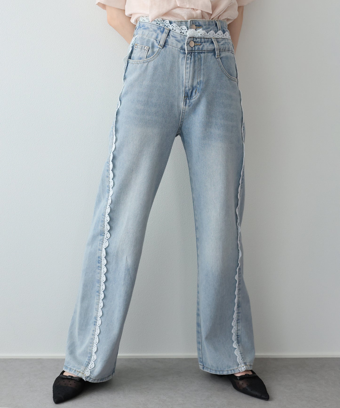 【早割5％OFF】トリムレースデニム