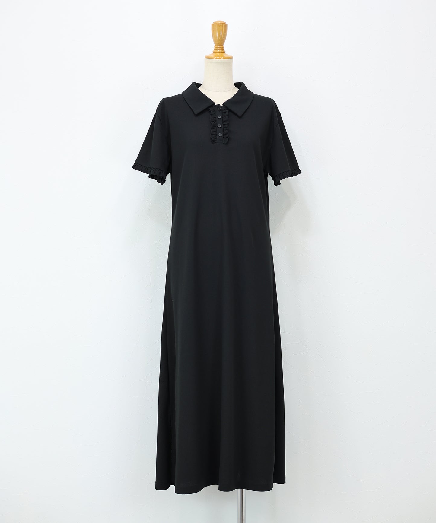【早割5％OFF】フロントフリルポロワンピース