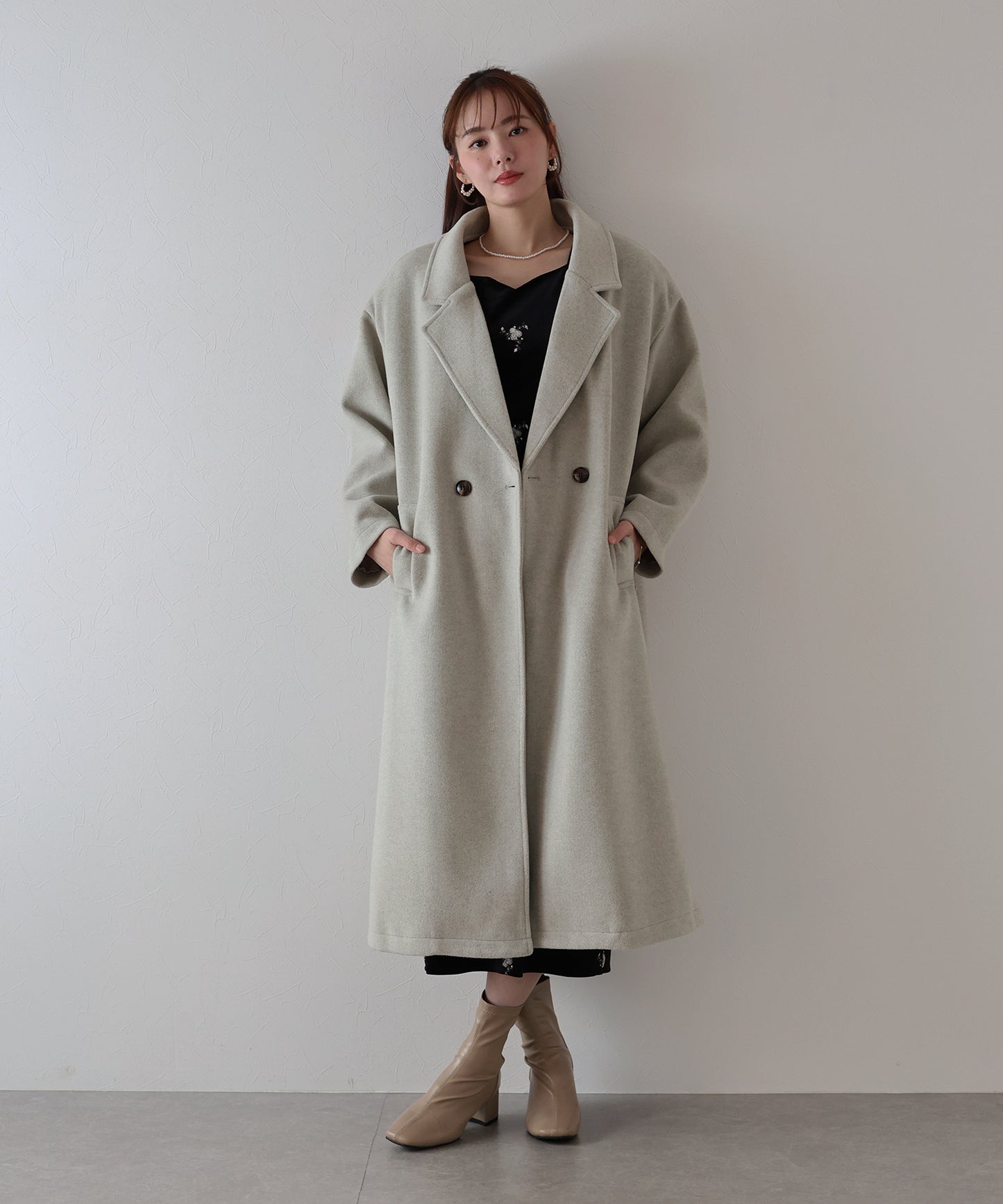 テーラードウールロングコート