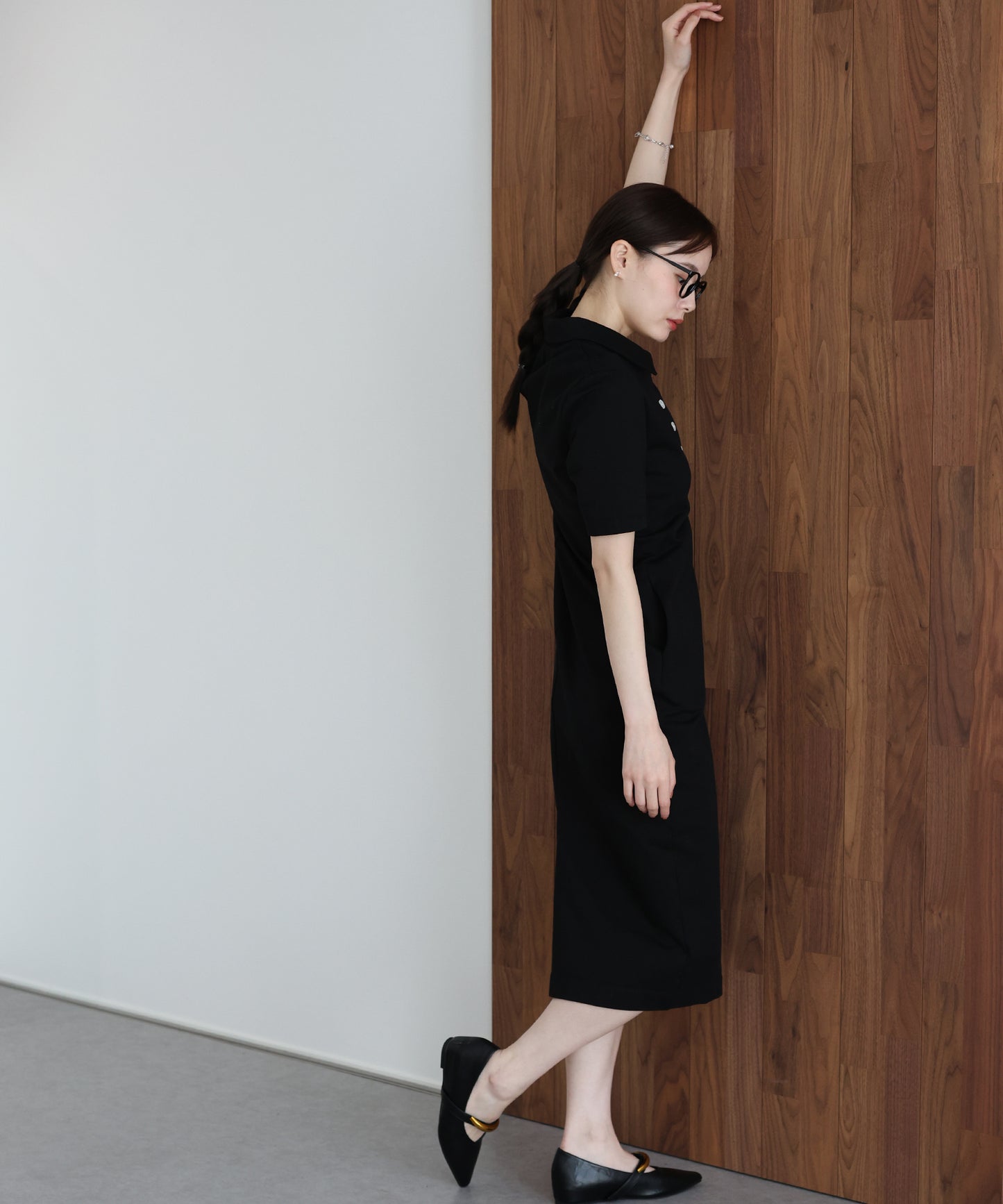 【早割5％OFF】スキッパー襟ワンピース