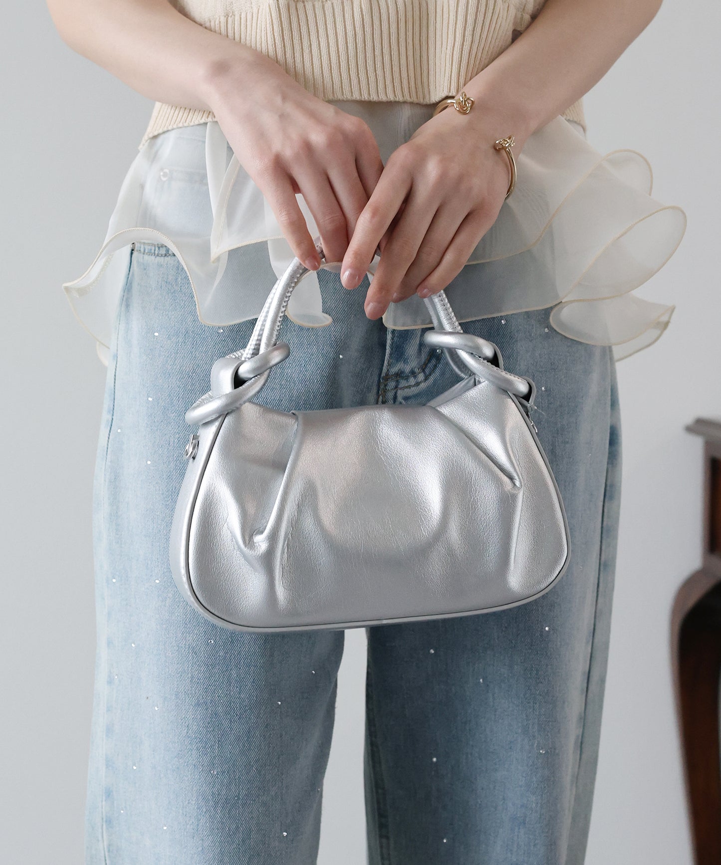 2wayラウンドコンパクトハンドバッグ