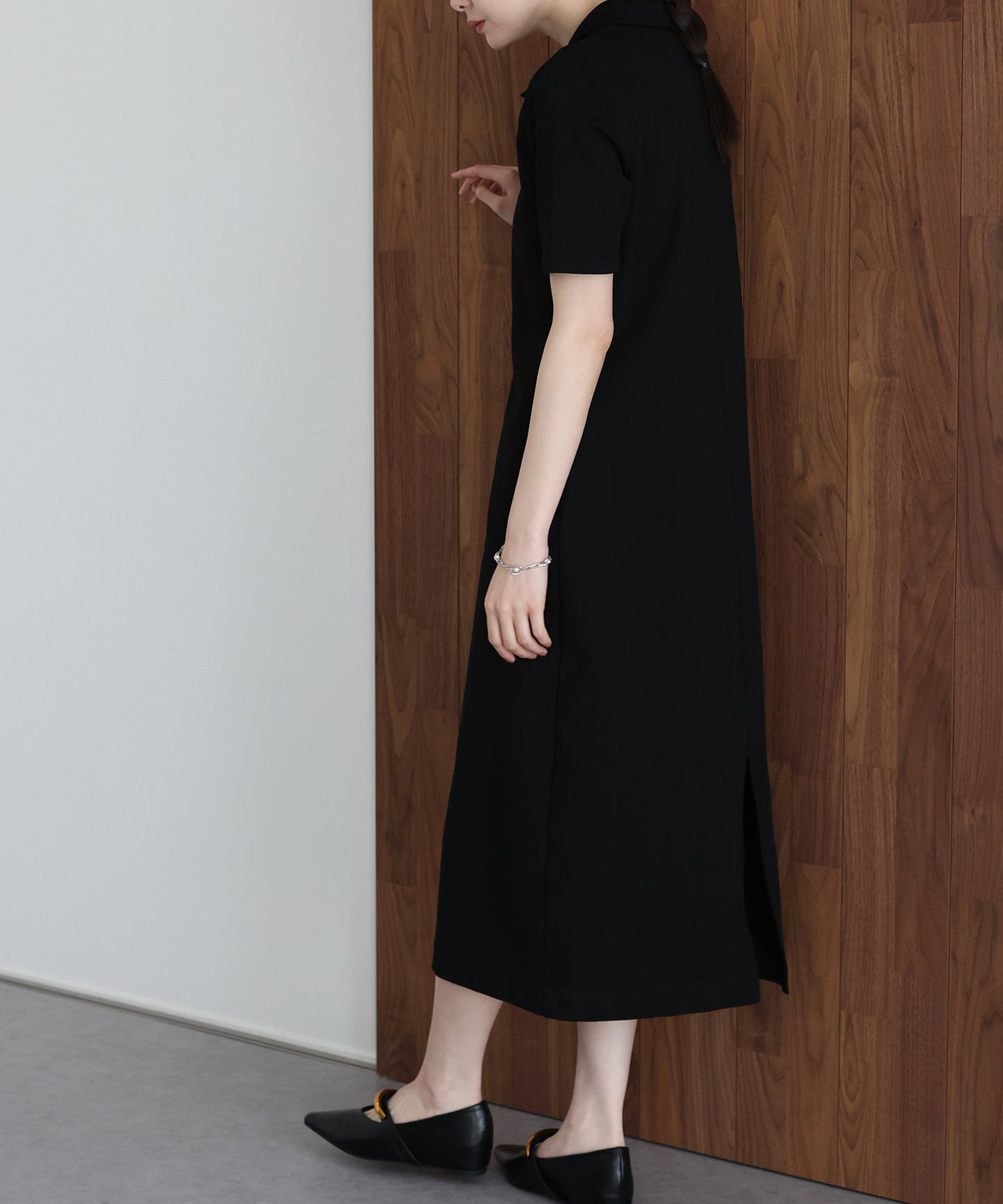 【早割5％OFF】スキッパー襟ワンピース