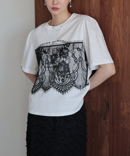 【早割5％OFF】レースドッキングロゴTシャツ【メール便】