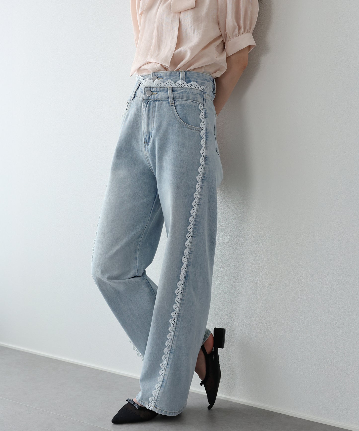 【早割5％OFF】トリムレースデニム