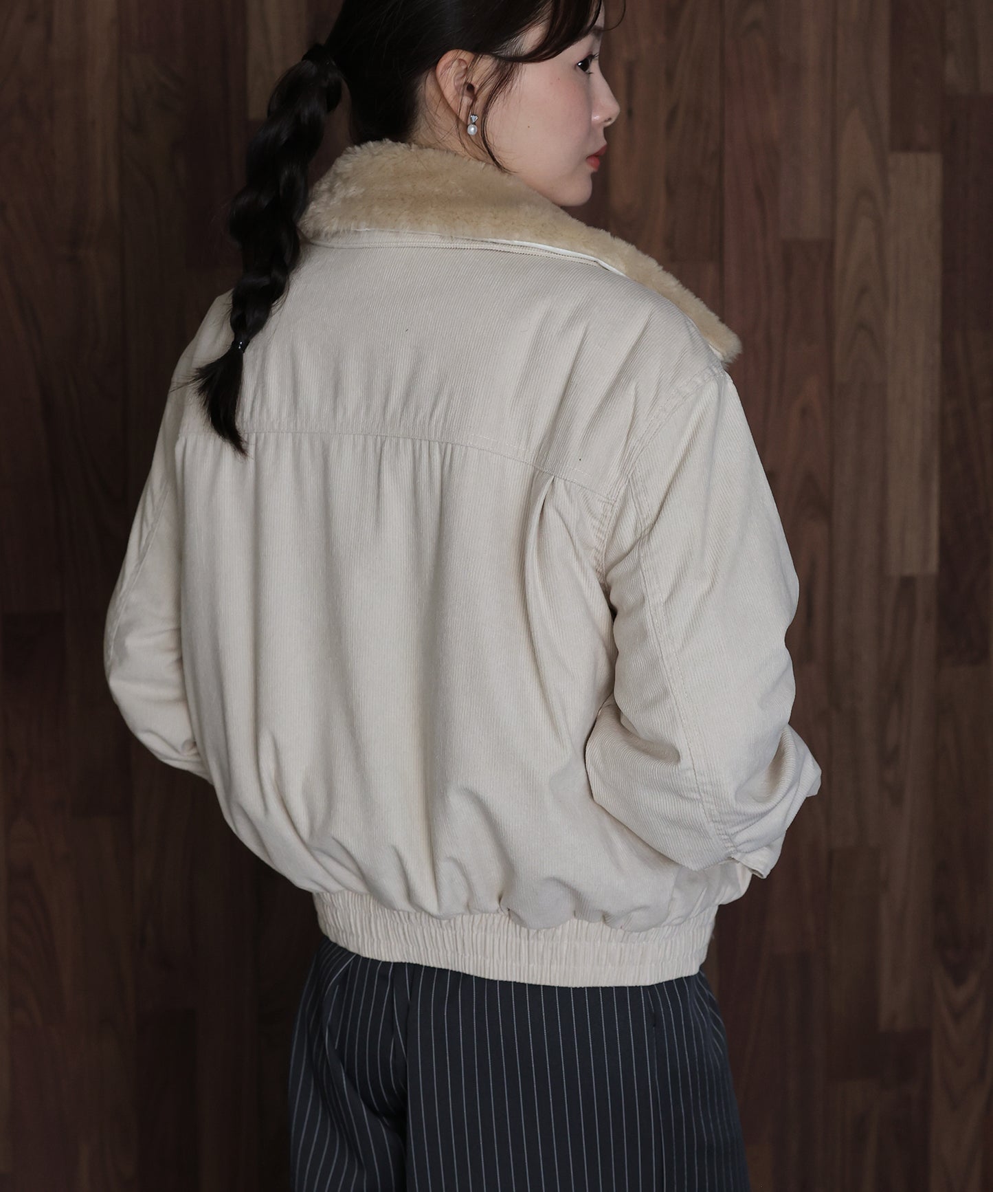 【早割5％OFF】ボア襟付きコーデュロイブルゾン