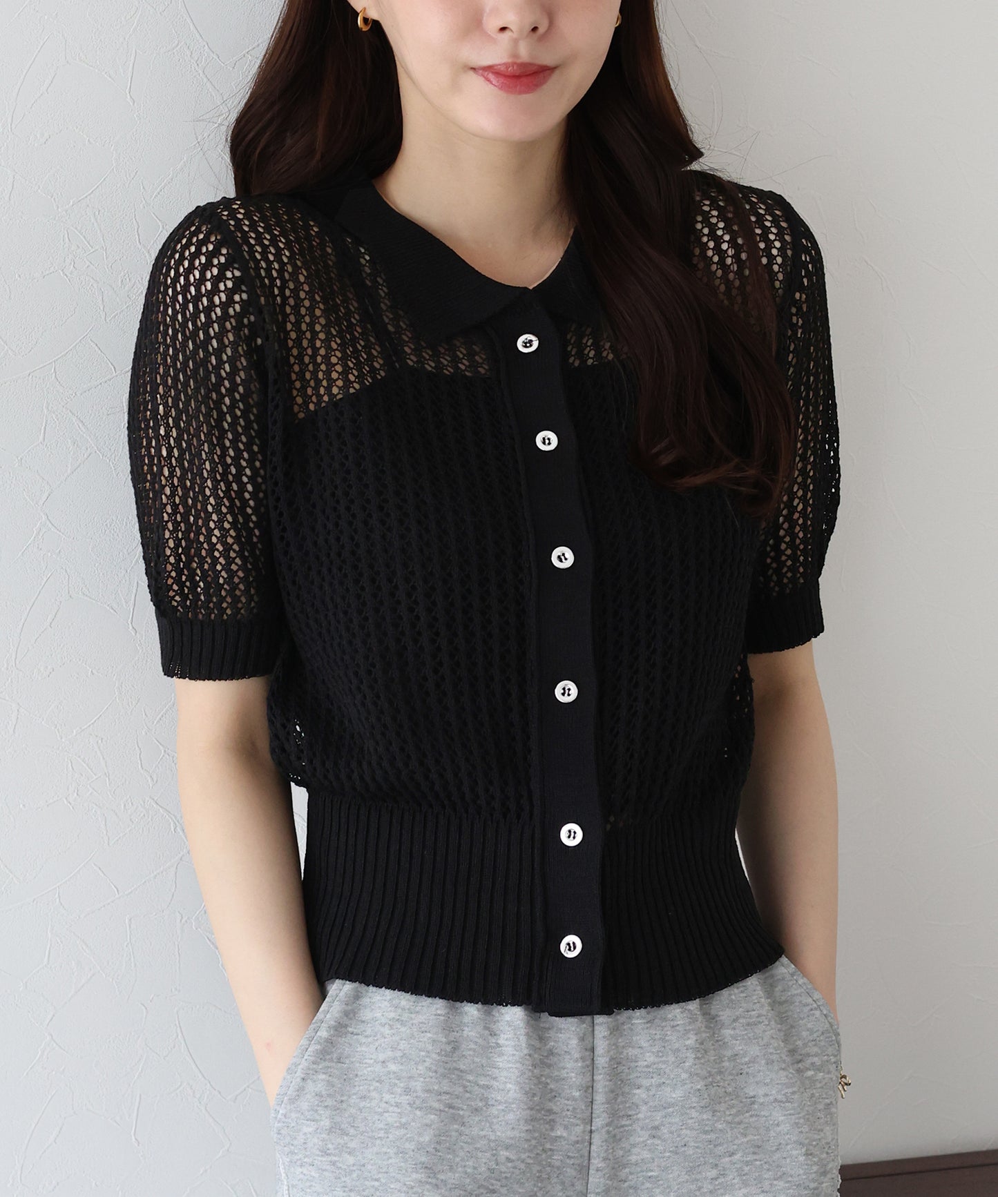 【TIME SALE】メッシュポロニット