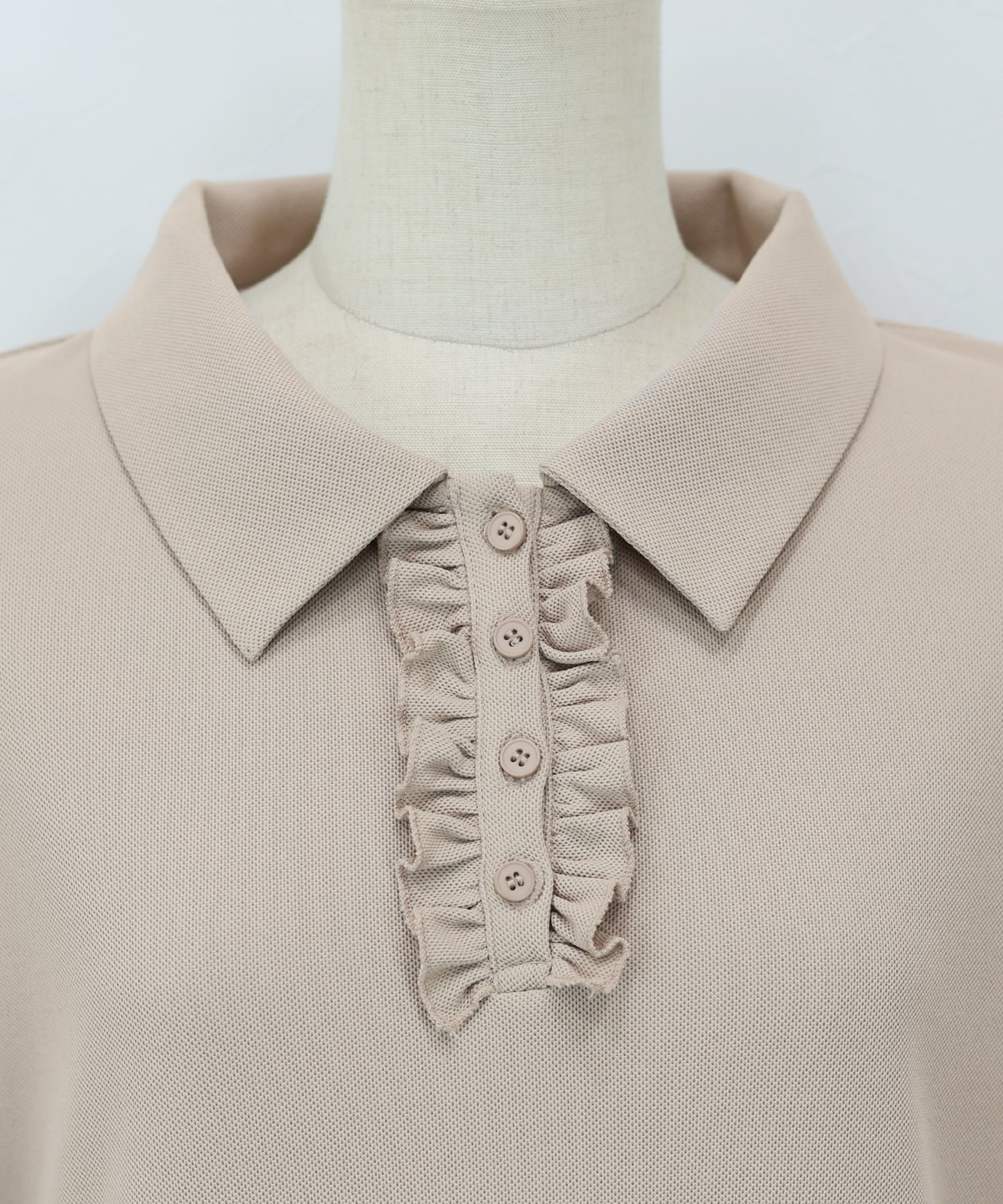 【早割5％OFF】フロントフリルポロワンピース