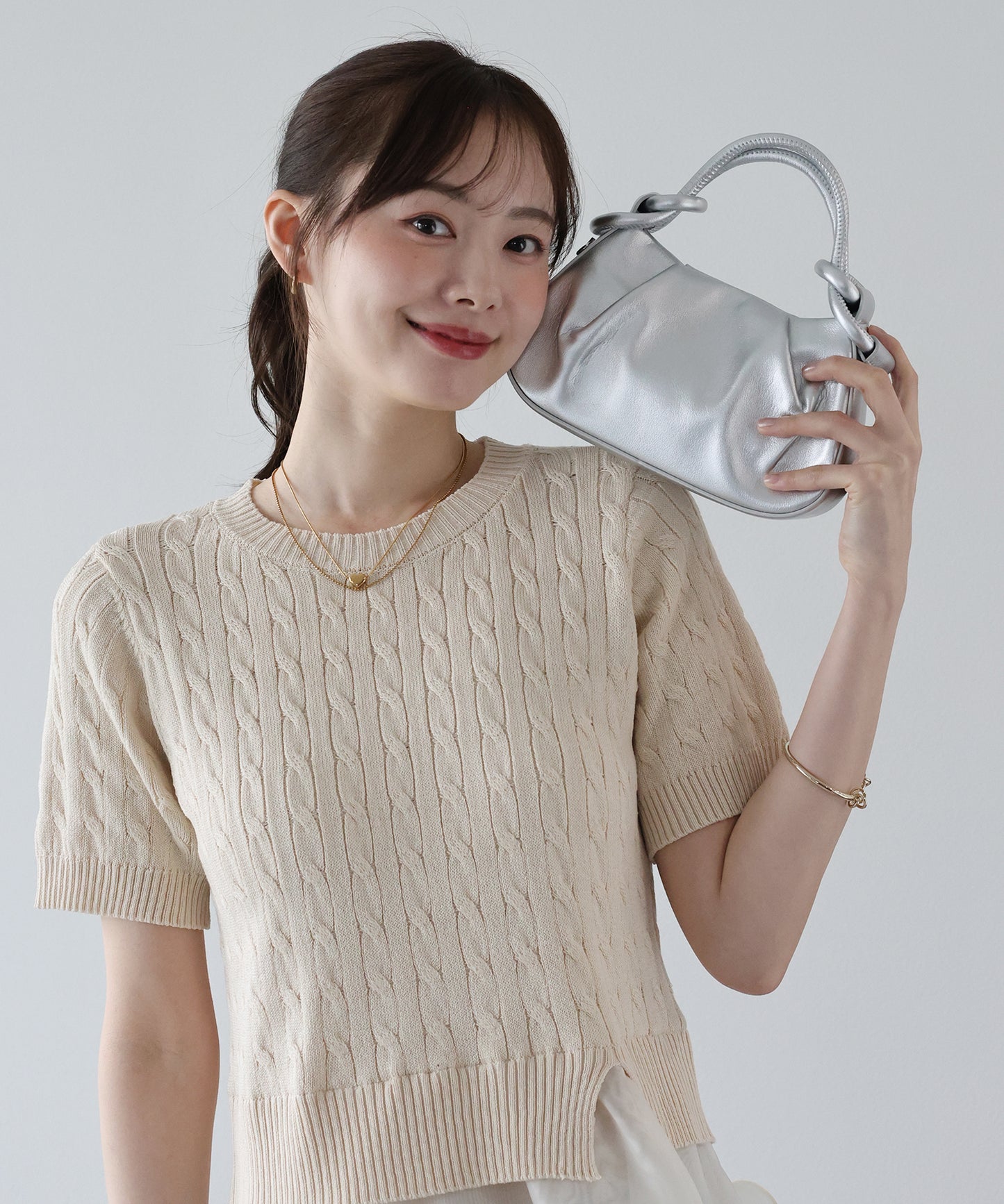 2wayラウンドコンパクトハンドバッグ