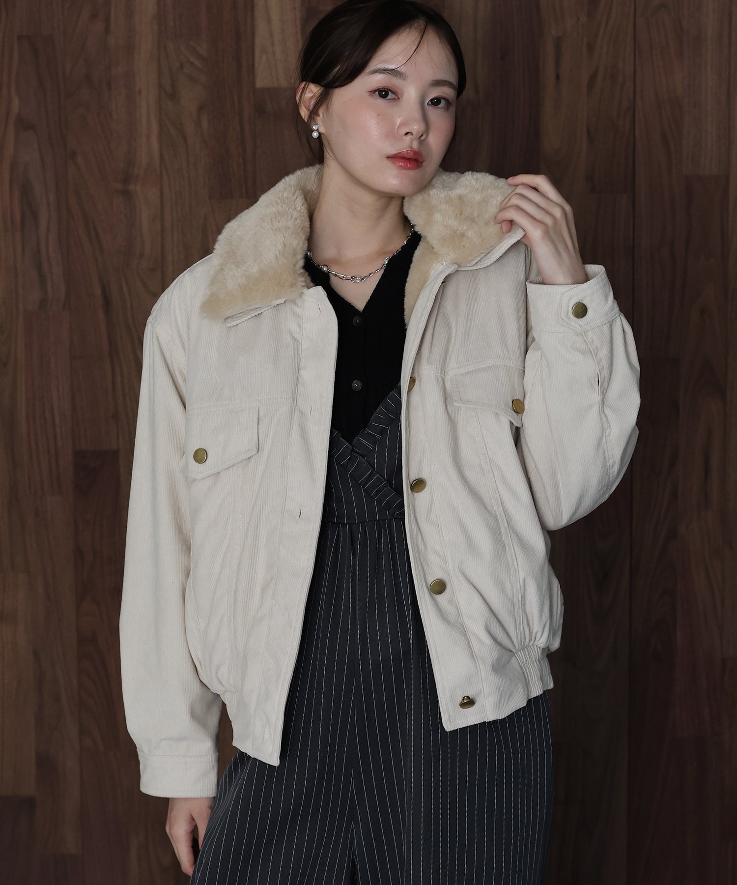 ボア襟付きコーデュロイブルゾン – BLUE ONLINE