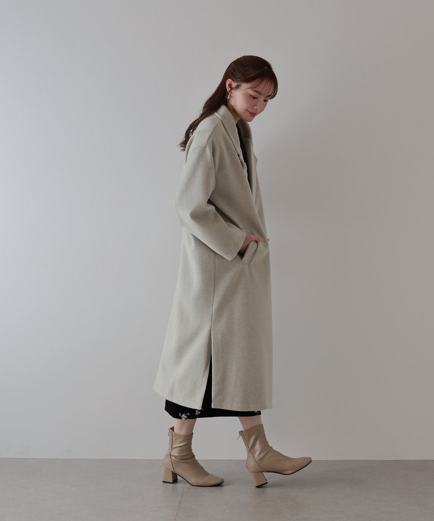 テーラードウールロングコート