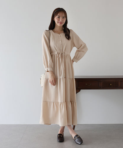 ハートネックティアードワンピース