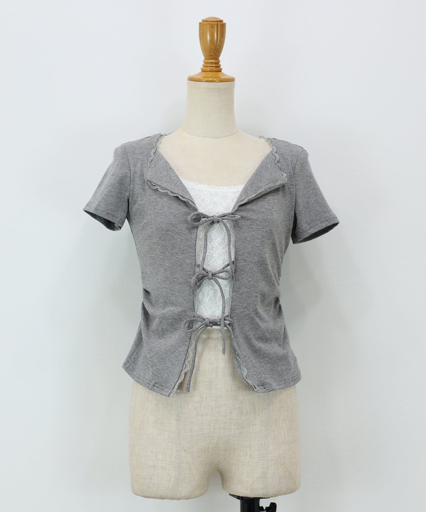 【早割5％OFF】トリムレースリボンカットソー【メール便】