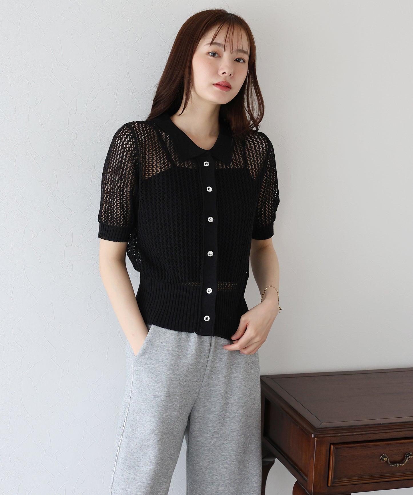 【TIME SALE】メッシュポロニット