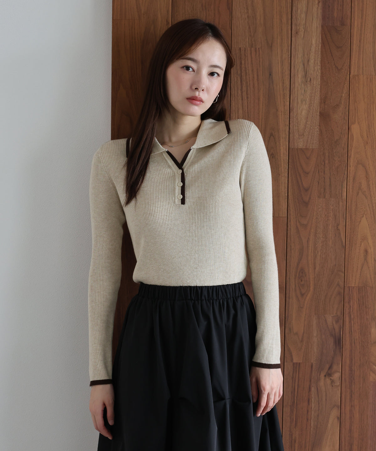 【早割5％OFF】ウール混バイカラースキッパーニット